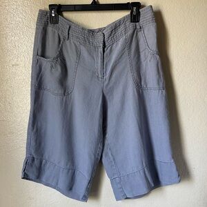 blue mid-rise bermuda shorts (10)